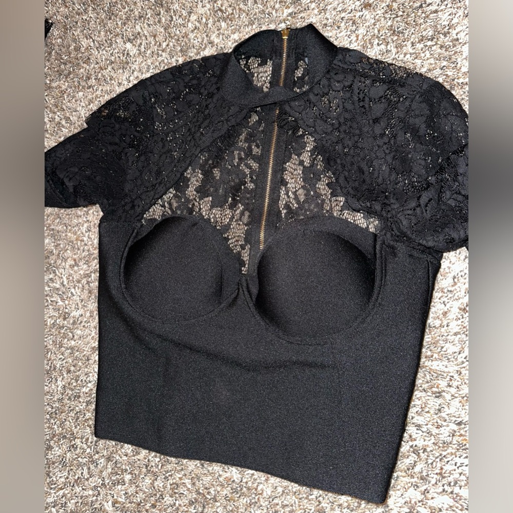 AKIRA Black - 3 Crop Top Corset Bra Top Bustier - Picture 2 of 9